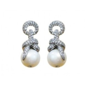 Boucles d'Oreilles Vintage en Argent et Perles de Culture