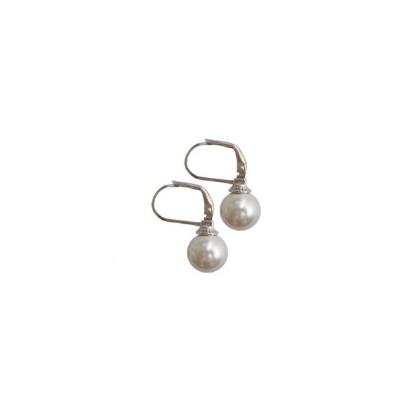 Boucles d'oreilles Pendantes en Argent et Perle