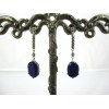 Boucles d'Oreilles Vintage en Argent et Lapis lazuli