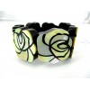 Bracelet Vintage en Nacre et résine noire