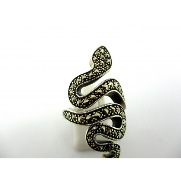 Bague Serpent Art Déco en Argent