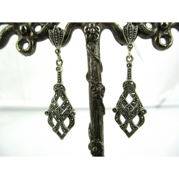 Boucles d'Oreilles Rétro en Argent