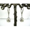 Boucles d'Oreilles Vintage Pendantes en Argent et Zirconium