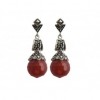 Boucles d'Oreilles Vintage en Argent et Cornaline