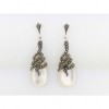 Boucles d'Oreilles Vintage en Argent et Nacre