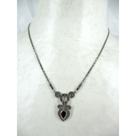 Collier Art déco en Argent et Grenat