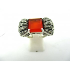 Bague Vintage en Argent et Cornaline