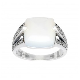 Bague Vintage Argent et Nacre