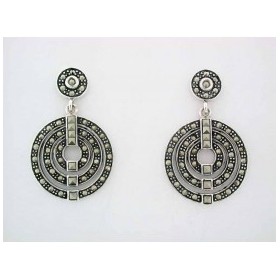 Boucles d'oreilles vintage pendantes en Argent