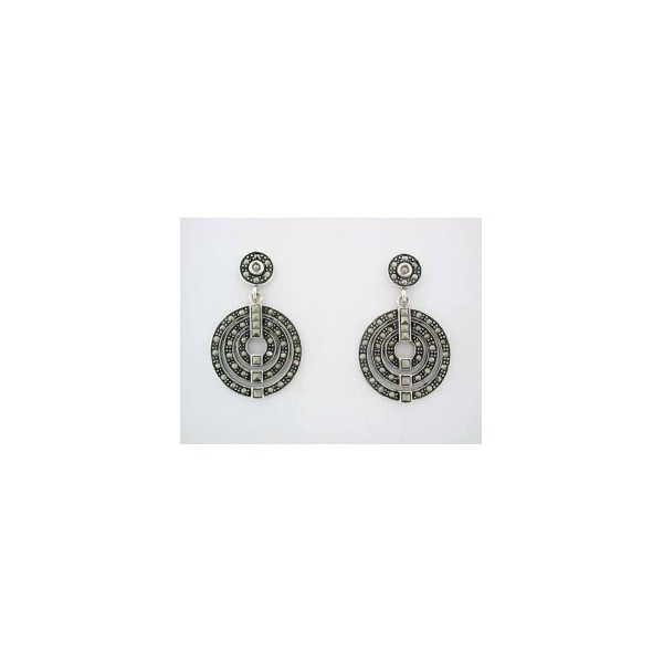 Boucles d'oreilles vintage pendantes en Argent