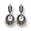 Boucles d'oreilles Vintage Pendantes en argent et Perles de Culture