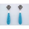 Boucles d'Oreilles Vintage en Argent et Turquoise