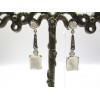 Boucles d'Oreilles pendantes Vintage en Argent et Nacre