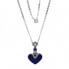 Collier Long Vintage en Argent  avec Lapis Lazuli et Nacre