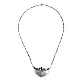 Collier Vintage en Argent avec Nacre et Grenat