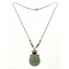 Collier Vintage en Argent avec Opale, Onyx et Jade