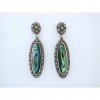 Boucles d'Oreilles en Argent et Pierre Abalone