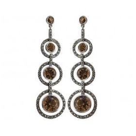 Boucles d'oreilles Pendantes en Argent 925, Pierre Quartz