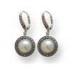 Boucles d'Oreilles Vintage Pendantes en Argent et Perles de Culture