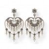 Boucles d'Oreilles Vintage Pendantes en Argent et Perles de Culture