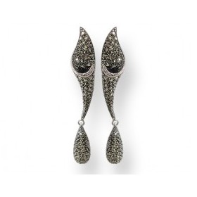 Boucles d'Oreilles Vintages Pendantes en Argent 925