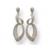 Boucles d'Oreilles Pendantes en Argent et Zirconium