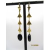 Boucles d'Oreilles Vintage Pendantes en Onyx