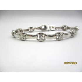 Bracelet Vintage en argent et Zirconium