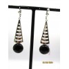 Boucles d'Oreilles Art Déco Pendantes serties Onyx