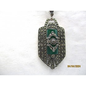 Collier Rétro en Argent et Agate