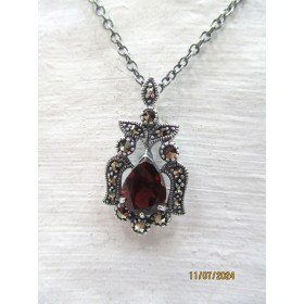 Collier Rétro en Argent et grenat