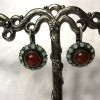 Boucles d'oreilles florales vintage avec pierres de cornaline