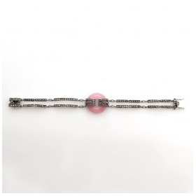 Bracelet Vintage en Argent avec Jade et Opale