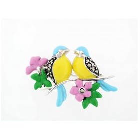 Broche colorée en émail