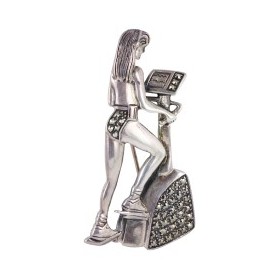 Broche de style Art Déco en Argent 925
