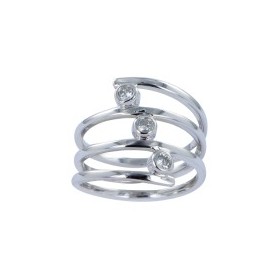 Bague Anneaux en Argent et Zirconium