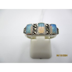 Bague Vintage en Argent et Opales