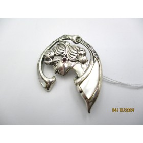 Broche Rétro avec Figurine en Argent