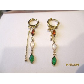 Boucles d'oreilles Vintages Pendantes en Cristal
