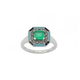 Bague Vintage en Argent et Agate