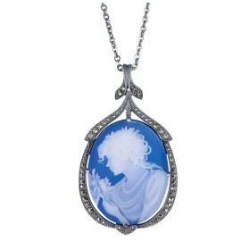 Collier Camée Bleu en Argent