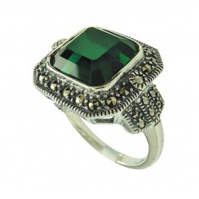 Bague Art Déco en Argent et Zirconium
