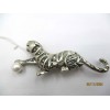 Broche Panthère Art Déco en Argent et Perles