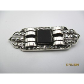 Broche Rétro avec Pierre Onyx Noire