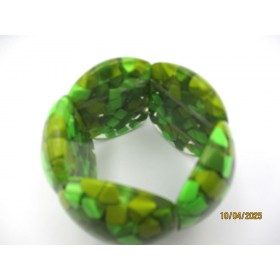 Bracelet Vintage en Résine Verte