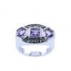 Bague Rétro en Argent et Améthyste
