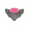 Broche Art déco en Argent et Jade Rose