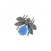 Broche Art Déco en Argent et Jade Lavande