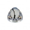 bague Art Déco en Argent avec Agate du Yemen