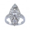 Bague Art Déco en Argent et Zirconium